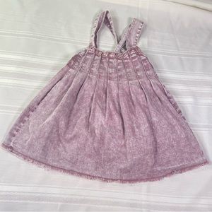 Free People Marina Washed Pink Denim Boho Tank Top Size S